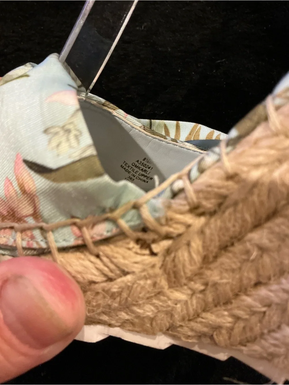 Marc Fisher Floral Light Blue Espadrille Wedge Sandals Size 8.5
